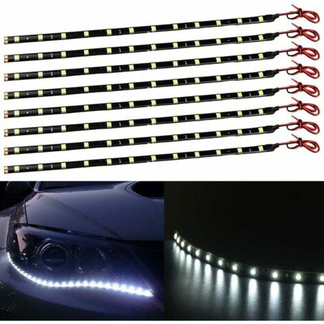Tira de luces LED Ulisem BETT de 8 piezas, 12 V, SMD, para coche y motocicleta, 30 cm, color blanco (1/5)