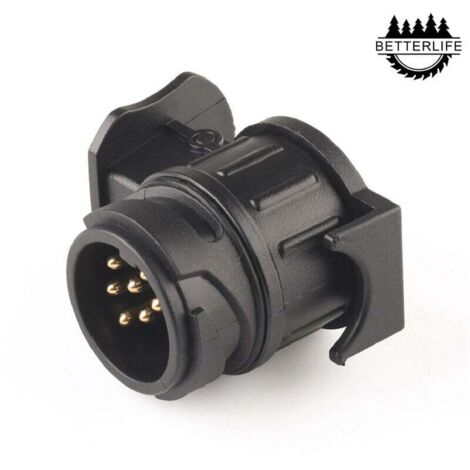 Conector de remolque impermeable Ulisem de 13 pines a 7 pines, adaptador de enchufe de gancho de remolque de 13 pines a 7 pines (1 pieza negra) BETTERLIFE (1/5)