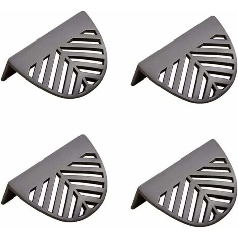 Tiradores Ulisem de 4 piezas en forma de hoja para muebles de cocina, de latón dorado, de cobre, para puertas y cajones, color negro (1/5)