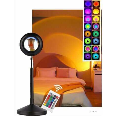 Lámpara de proyección de atardecer Ulisem, rotación de 180 grados, 16 colores, iluminación para dormitorio, romántica luz nocturna de atardecer para bodas. (1/5)