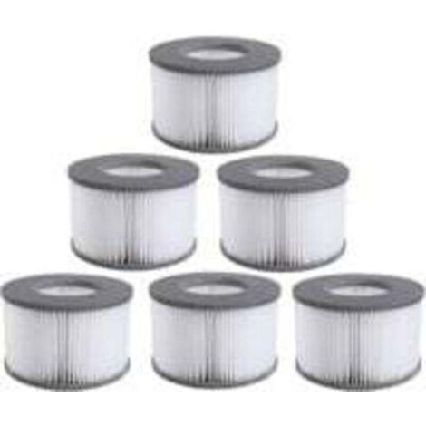 Lote de 6 cartuchos de filtro de repuesto para piscina inflable Mspa, jacuzzi Ruikalucky (1/4)