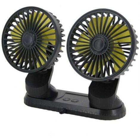Ventilador de verano Ulisem de 10 W para coche, con alimentación USB, multiángulo, giratorio, doble cabezal, 3 velocidades, ABS, accesorio de refrigeración para coche (1/4)