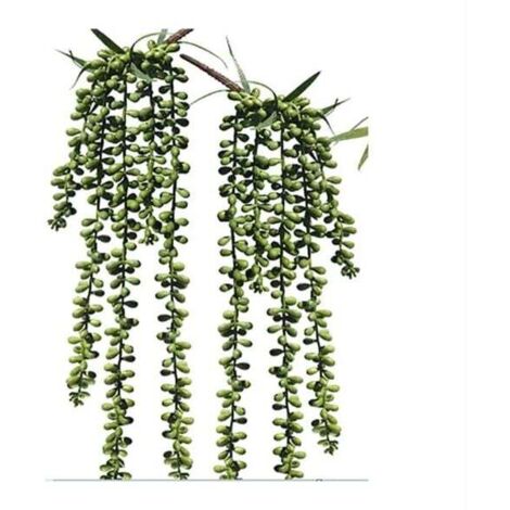 Ulisem2 piezas de suculentas artificiales colgantes con púas de cola de burro de imitación, cadena de perlas colgantes, suculentas, arreglo floral con vegetación artificial (1/4)