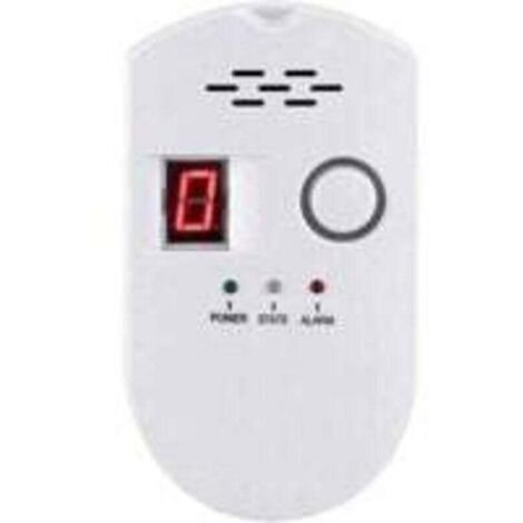 Detector de fugas UlisemGas, detector de fugas de gas licuado de petróleo (GLP), gas natural y gas de carbón, monitor con sensor enchufable con alarma sonora y pantalla digital LED, combustibles metan (1/4)