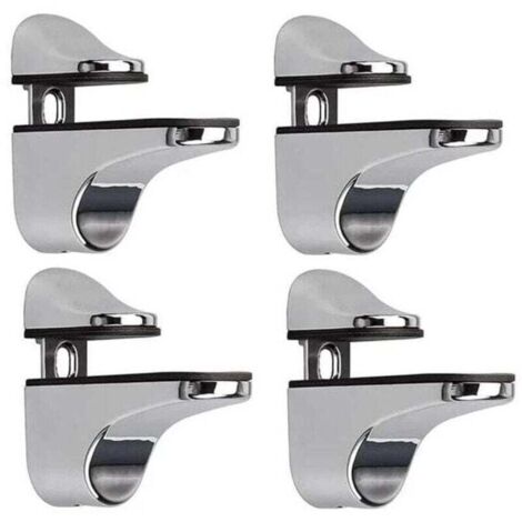 Soporte ajustable para estante de vidrio Ulisem, 4 piezas, abrazadera de pared para vidrio, soporte para estante de vidrio (1/4)