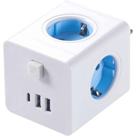 Convertidor de enchufe Ulisem, adaptador USB para teléfono con protección contra sobrecarga, enchufe portátil para viajes, portátil y teléfono. (1/4)