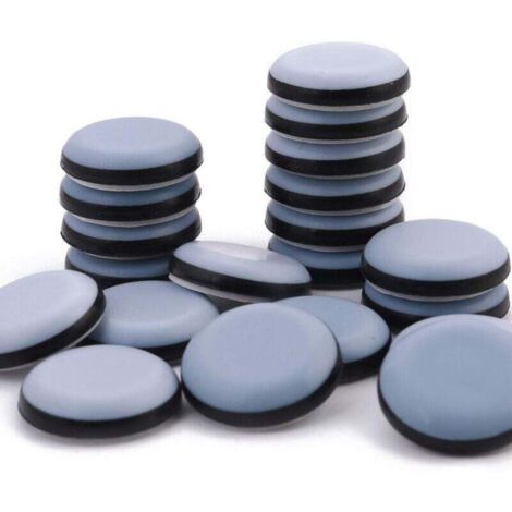 Almohadillas autoadhesivas de teflón para muebles Ulisem - 24 protectores antideslizantes para patas de silla, deslizadores para muebles, almohadillas para sillas, sofás, escritorios y mesas (1/4)