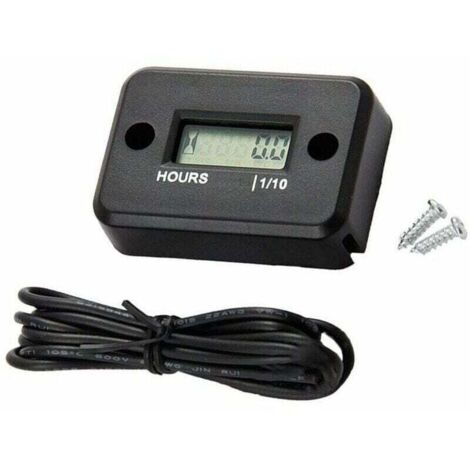 Medidor de horas digital con pantalla LCD Ulisemtanche, temporizador para quads, motocicletas, motos de nieve, motocross, motos de cross, cortacéspedes, tractores y camiones. (1/4)