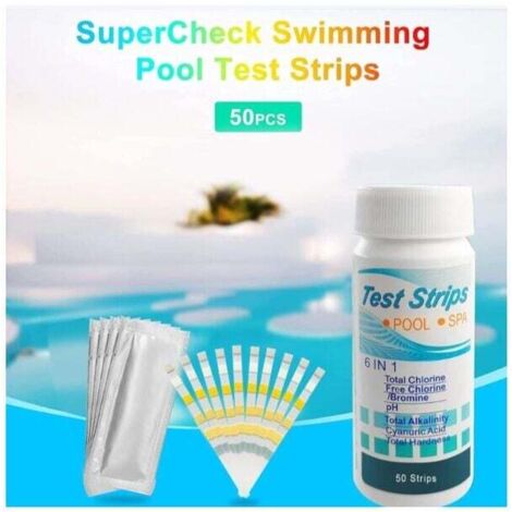 Kit de herramientas de papel UlisemTest, prueba de piscina, prueba de calidad del agua, tiras de prueba de piscina, papel de prueba de calidad del agua para cloro y pH (1/4)