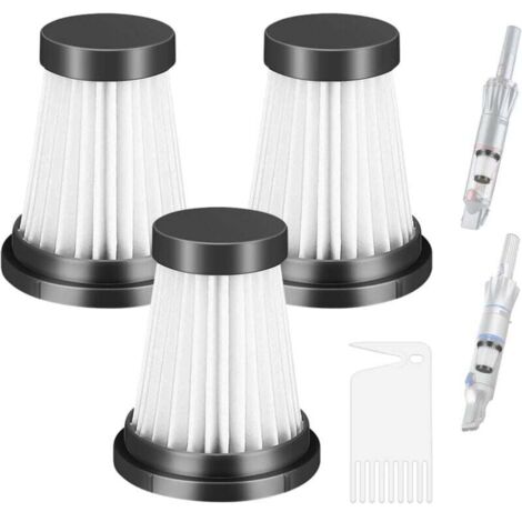 Paquete de 3 filtros HEPA Ulisem para aspiradoras inalámbricas MOOSOO K12, K12 Pro y K13. Repuestos para aspiradoras Genius Invictus One 1.0 X7 y 2.0. Filtros de limpieza para el hogar. (1/4)