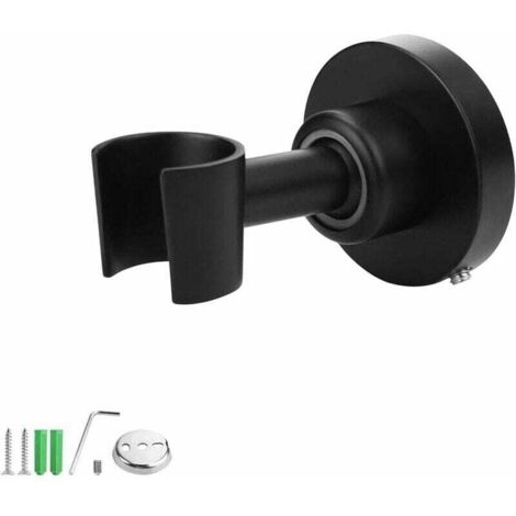 Soporte de ducha Ulisem, soporte de cabezal de ducha de acero inoxidable 304, ajustable 360° con tornillos de instalación (negro)