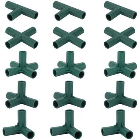 Conectores para marcos de invernadero Ulisem15, conectores de esquina para marcos de jardín, varilla helicoidal de 16 mm, 5 tipos, soporte estable y resistente para invernaderos. (1/4)