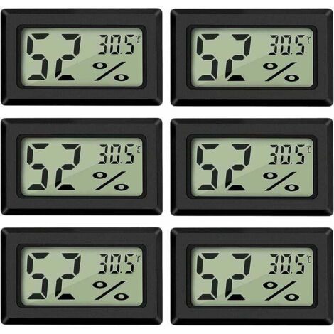 Termómetro higrómetro digital LCD UlisemMini - Temperatura y humedad -50-70 °C 10 % 99 % HR - (Paquete de 6) (1/4)