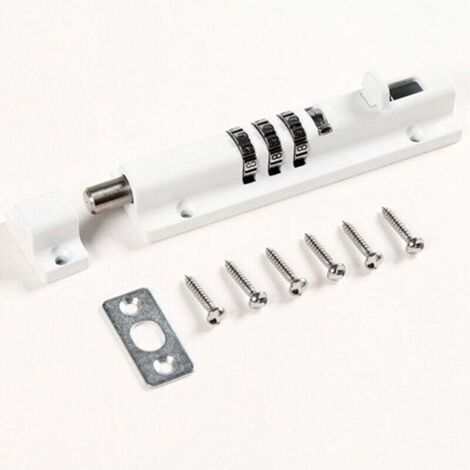 Cerradura UlisemGate, cerradura de combinación mecánica (no requiere llaves), ideal para portones, cobertizos, espacios de almacenamiento y puertas (blanca) (1/4)