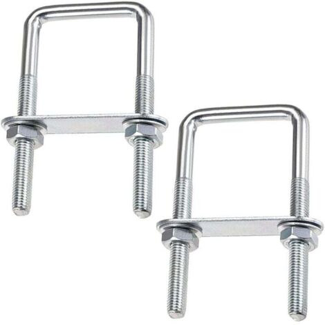 Pernos en U cuadrados UlisemU-Bolts de acero inoxidable de 70 x 110 mm, M8 con tuerca y arandela para placa de marco, para fijar tablones y tuberías (70 x 110 mm)
