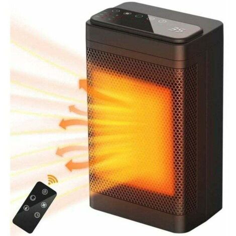 Calefactor cerámico Ulisem de 1500 W, eléctrico, de bajo consumo, con temporizador de 12 h, 3 modos y protección táctil. (1/4)