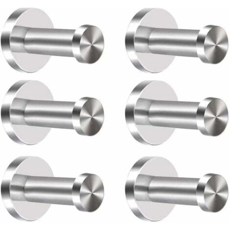 Juego de 6 ganchos para abrigos Ulisem de acero inoxidable y ganchos para toallas de pared en cromo. (1/4)