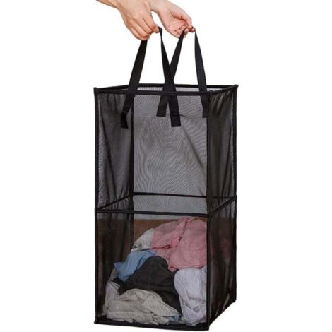 Bolsa de lavandería Ulisem con asas, cesta de malla plegable portátil para ropa sucia. (1/4)