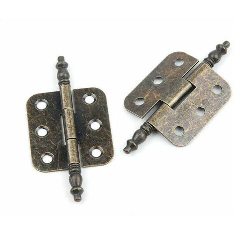 Bisagras antiguas Ulisem4 de 70 x 35 mm para puerta de armario vintage, con 6 agujeros, plegables, de hierro, decorativas, para muebles antiguos, cajones y armarios. (1/4)