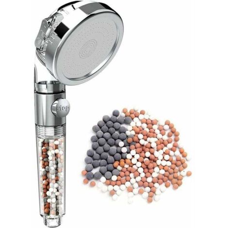 Cabezal de ducha de alta presión Ulisem3 Mode con filtro antical y filtro iónico Ducha de mano Ahorro de agua Cabezal de ducha iónico con aumento de presión Cabezal de ducha rociador (1/4)