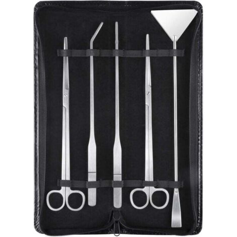 Kit de paisajismo acuático Ulisem 5 en 1 de acero inoxidable para acuarios, herramientas para plantas acuáticas, pinzas, tijeras y espátula. (1/4)