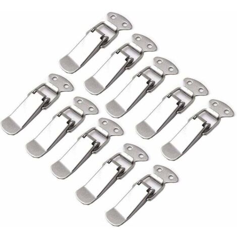 Pestillo de palanca Ulisem10 piezas con resorte de acero inoxidable, herrajes para cajones, cajas de herramientas, maletas y baúles. (1/4)