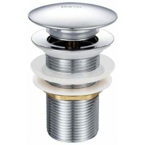 Tapón para lavabo lavable y antidesbordamiento Ulisemchoc en latón cromado G 1 1/4 con sistema de apertura y cierre mediante sencillo pulsador. (1/4)