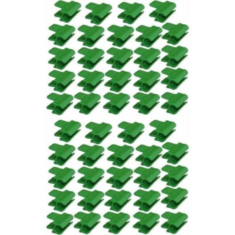 Clips para manguera de jardín Ulisem48, accesorios para láminas de cobertizo, diámetro exterior de 16 mm, estacas para plantas, clips de plástico para invernadero, color verde (1/4)