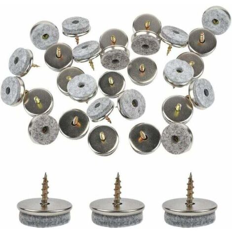 Paquete de 30 deslizadores para sillas Ulisem de 18 mm de diámetro. Estos deslizadores para muebles con almohadillas de fieltro de 5 mm de grosor protegen las patas de las sillas de forma ideal y se i (1/4)