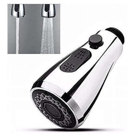 Grifo de cocina Ulisem con rociador extraíble y botón de parada, 2 tipos de chorros, cabezal universal para inodoro (1/4)