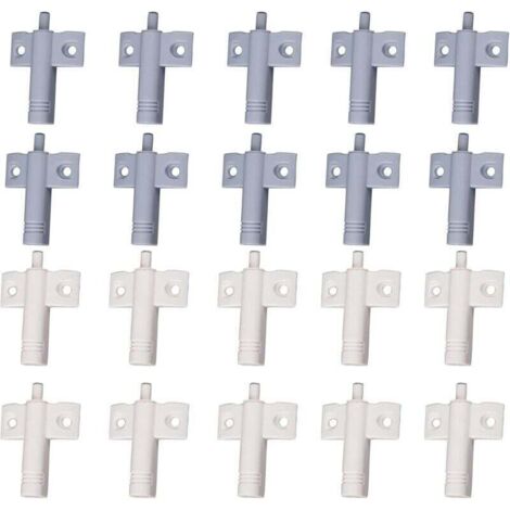 Ulisem20 Amortiguadores para puertas de cocina, amortiguadores para cajones, de material ABS reciclable de alta resistencia, reducen el ruido en escritorios, armarios, cajones y puertas (blanco y gris (1/4)