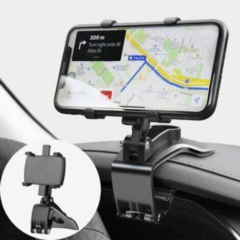 Soporte para teléfono móvil Ulisem para salpicadero con rotación de 360 grados para GPS y smartphones (1/4)