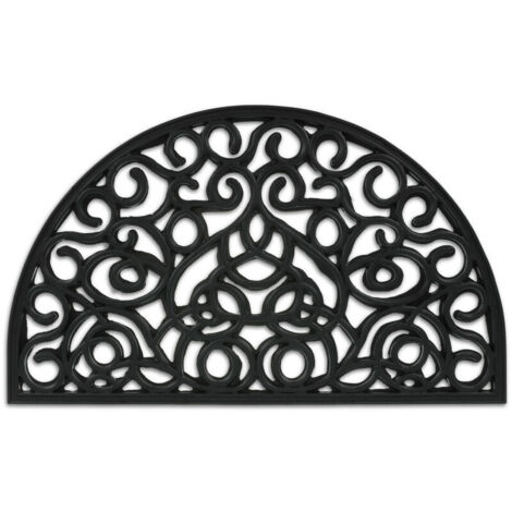 Felpudo UlisemRubber, 45 x 75 cm, resistente a la intemperie, antideslizante, decorativo, para interior y exterior, color negro (1/4)
