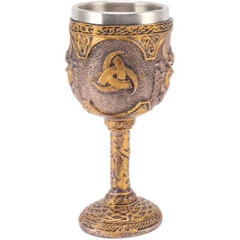 UlisemGobelet nordique viking rétro en résine et acier inoxydable pour cocktails, whisky, vin rouge (1/4)