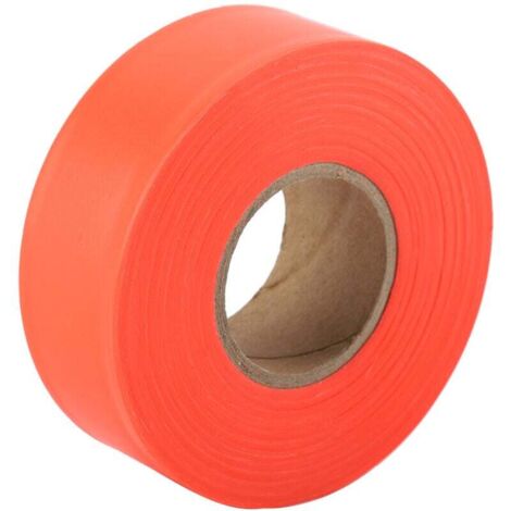 UlisemRuban de signalisation haute visibilité pour camping, marquage en rouleau, ruban de signalisation, ruban de signalisation non adhésif pour jardin extérieur (orange) (1/4)