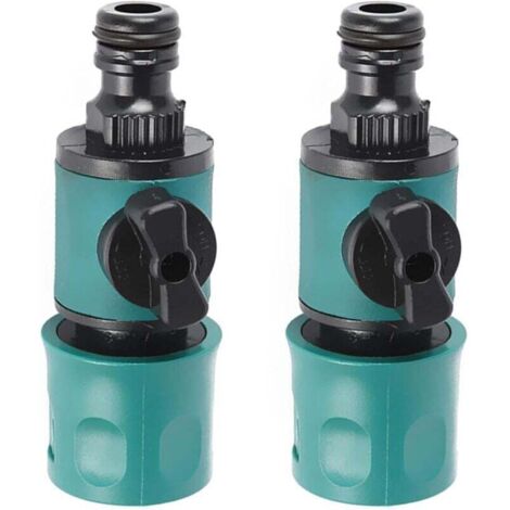 Lot De 2 Raccords De Tuyau D'arrosage En Ligne Avec Valve D