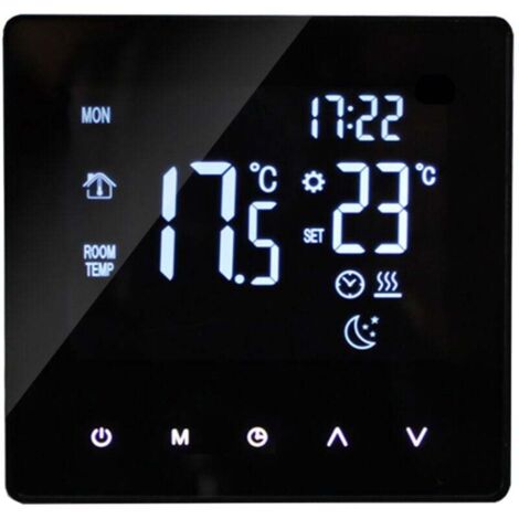 UlisemThermostat de Chauffage Intelligent Contrôleur de température numérique Écran Tactile LCD Semaine Programmable Chauffage de l'eau Thermostat Antigel pour la Maison, l'école, Le (1/4)