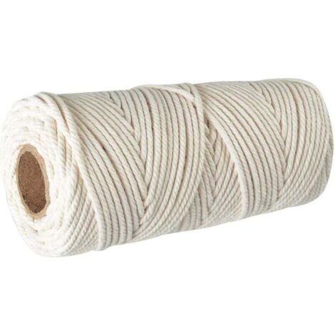 UlisemCorde Coton Macramé 3mm, 100m Fil de Coton,100% Naturel Fil de macramé,Ficelle Corde de Tressée DIY de Tapisserie de Plante Cintre de Drapeau de Table de Décoration Artisanat Suspendues (1/4)