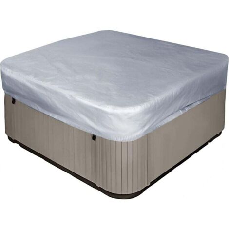 UlisemHousse de rechange carrée pour jacuzzi de jardin, jacuzzi, spa - Étanche - Protection UV - 21821830cm (L x l x H), argent) (1/4)