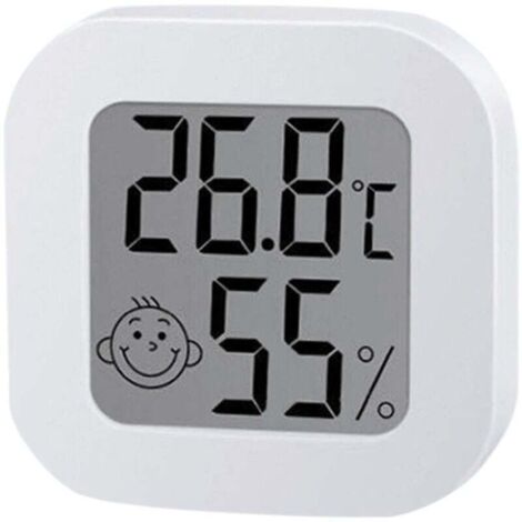 UlisemLot de 1 thermomètres hygromètres LCD Mini thermomètre numérique de chambre Thermomètre de température et d'humidité pour la chambre, le bureau, le sous-sol, 50℃-70℃（-58℉-158℉）10%RH-99%RH HR, bl (1/4)
