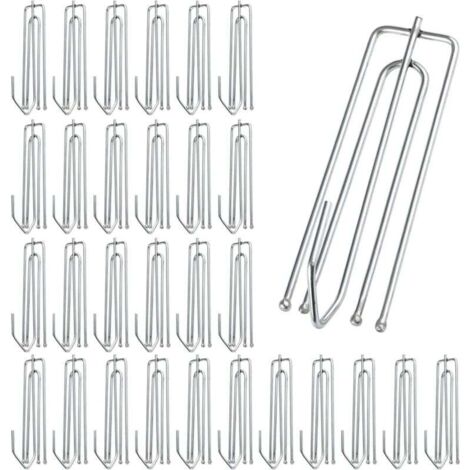 UlisemLot de 30 crochets de rideau en acier inoxydable avec 4 dents - Crochets en métal pour rideau de douche, de fenêtre, de porte et de douche (1/4)