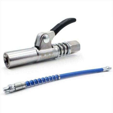 UlisemRaccord de Pistolet à Graisse,G Coupler Embout Pompe à Graisse Original,Facile à Presser,Coupleur de Pistolet à Graisse Graisseur Haute Pression,avec Tuyau Flexible (A) (1/4)