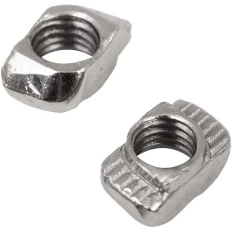 UlisemÉcrous de fixation à tête marteau en acier au carbone nickelé à rainure en T pour profilés en aluminium, 50 pièces - EU20-M5