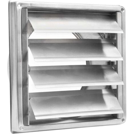 Ulisem150 mm - Grille de ventilation avec clapet anti-retour - Grille résistante aux intempéries Acier inoxydable à lamelles amovibles (1/4)