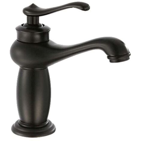 UlisemCuivre Noir Ancien Robinet de Cuisine de Salle de Bain monotrou monocommande mitigeur Eau Froide-Chaude Lampe Cuisine Canal Robinet Simple Connexion (1/4)