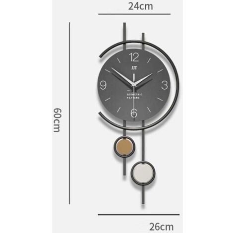 Horloge Murale Design Moderne Métal & Bois - Silencieuse Géante Minimaliste, Petit Modèle