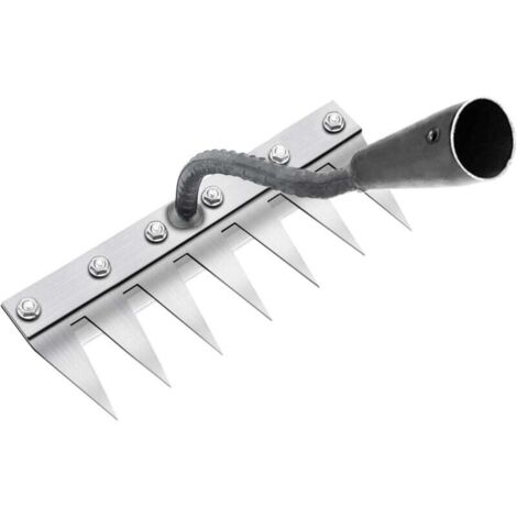 UlisemRateau de Désherbage Outils Jardinage 7 Dents en Acier, Houe Jardinage, pour Désherbage/Ameublissement du Sol/Semis (sans Bâton)