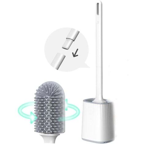 UlisemBrosse de toilette, montage mural, avec support, long manche, avec support ventilé, brosse de toilette (1/4)