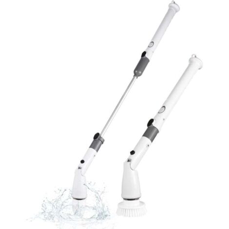 UlisemBrosse de nettoyage à main sans fil électrique 7 en 1 avec poignée d'extension réglable, 6 têtes de brosse, batterie 1200 mAh pour cuisine, salle de bain, mur, fenêtre, sol (1/4)