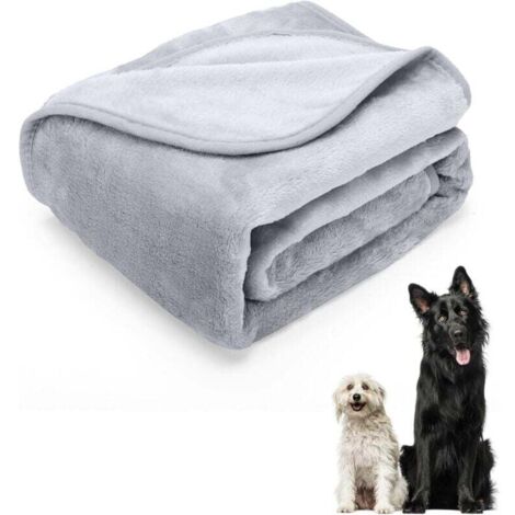 UlisemCouverture pour chien lavable en polaire douce pour animaux de compagnie, couverture douce et chaude, grise, 160 x 100 cm (1/4)